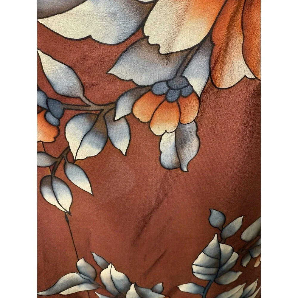 Pavlovo Posad shawl Pure 100% Silk Satin Scarf Wrap Russian Kerchief 33x33